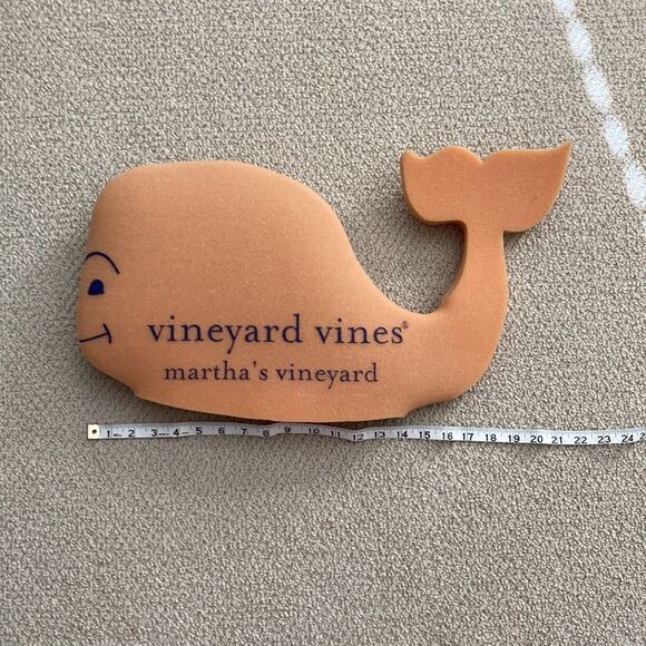 Vineyard Vines Martha’s Vineyard Large Foam Whale Orange Decor Squish 11” by 21” - Picture 5 of 6